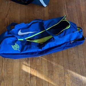 Nike Blue Duffel Bag with Green Highlights